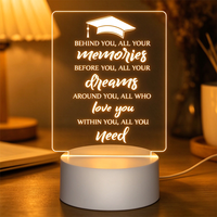 Lampe d'ambiance LED en acrylique personnalisable OEM, tableau de messages effaçable, idéale pour chambre, bureau, décoration, cadeau de vacances