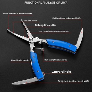 <span class=keywords><strong>Pince</strong></span> de pêche multifonction LOVITA en acier inoxydable pour dégager, couper la ligne et retirer les hameçons - Product Image 5
