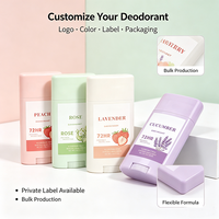 Déodorant naturel personnalisé aux fruits, protection contre les odeurs, parfum frais, stick déodorant à la rose et à la lavande, parfum longue durée