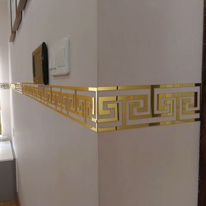Hot Sale 3D DIY Waistline Stickers <b>Acrylic</b> 3D <b>Mirror</b> Wall Stickers Skirting Home Room Wall Decoration Stickers - Product Image 3