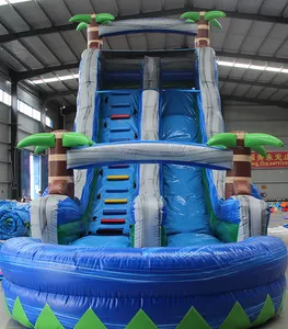 Outdoor große erwachsene Größe kommerzielle aufblasbare Wasser rutsche mit Schwimmbad Kind Hinterhof verwendet PVC Riesen Riesen Slip zum Verkauf