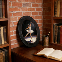 Cadre photo ovale classique Qumazhu de style européen rétro, cadre photo décoratif mural vintage noir, cadeau en polyéthylène vintage