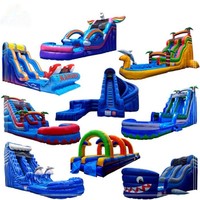Toboggan aquatique gonflable arc-en-ciel sur mesure de 22 pieds, robuste, avec grande piscine, conforme à la norme EN14960, vente en gros