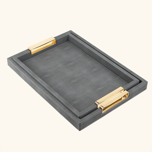 Cá trứng mô hình da hình chữ nhật khay-Hai mảnh thiết lập phục vụ MDF hình chữ nhật bằng gỗ phục vụ khay với Saber giấy chứng nhận - Product Image 1