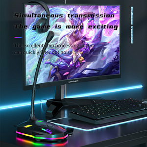 New RGB Gaming <strong>Microphone</strong> Series USB Sound Card Wired Capacitor <strong>Microphone</strong> with Colorful Luminous USB <strong>Gooseneck</strong> Mic