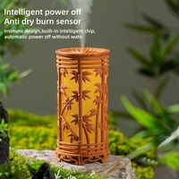 Humidificateur d'air intelligent à brume froide en bambou avec logo personnalisé, lumière LED nocturne, 280 ml, mini USB, certifié CE RoHS