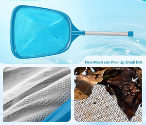 Râteau à feuilles pour <span class=keywords><strong>piscine</strong></span> avec manche, sac en nylon fin, facile à nettoyer pour éliminer les insectes, les feuilles et les débris - Product Image 1