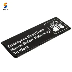 9x3 "Os Funcionários Devem Lavar Suas Mãos Sinal Ps Placa Antes De Retornar Personalizado Board Printing Die Cut