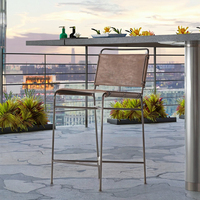 Tabouret de bar empilable en cuir PU style industriel antique, très demandé, pour restaurant, hôtel, salle à manger et usage extérieur