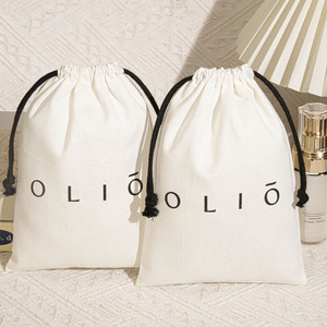 Borsa con coulisse in <span class=keywords><strong>cotone</strong></span> riciclabile di alta qualità con logo personalizzato stampato per uso quotidiano per contenere regali - Product Image 1