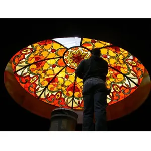 Home Church Glasmalerei Innen decken kuppeln Antike Glasmalerei Oberlicht Kathedrale Sicherheit Digital bedrucktes Glas Preis