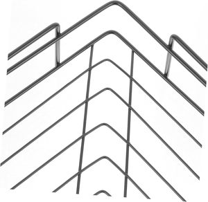 Étagère d'angle triangulaire en métal pour salle de bain avec crochets adhésifs, support mural pour rangement dans la salle de bain - Product Image 3