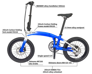 <span class=keywords><strong>Vélo</strong></span> pliant en fibre de carbone avec dérailleur 1x10 vitesses, <span class=keywords><strong>vélo</strong></span> en carbone de 20 pouces - Product Image 3