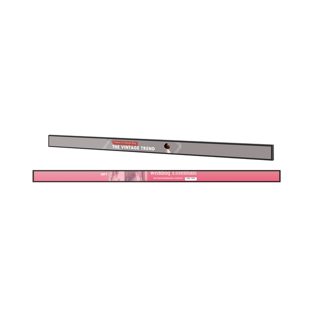 Transparent Panels Led Strip Display Screen Electronic Shelf Display 28 Inch Shelf Edge LCD Display Stretched Strip Bar Screen