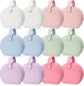 กล่องใส่เครื่องประดับพกพาหนัง PU สีชมพูขนาดเล็ก สำหรับแหวน ต่างหู สร้อยคอ กล่องเก็บเครื่องประดับสำหรับเดินทาง - Product Image 1
