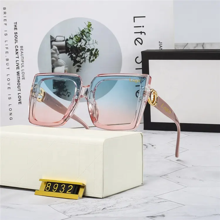 Fashion New Luxury Famous Brands Designer Shades Square Women Sunglasses Big Size Frame Sun Shades Glasses Men UV400