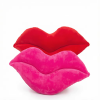 Coussin décoratif en peluche en forme de lèvres rouges avec logo personnalisé, oreiller lèvres, décoration de canapé, cadeau de Saint-Valentin en gros