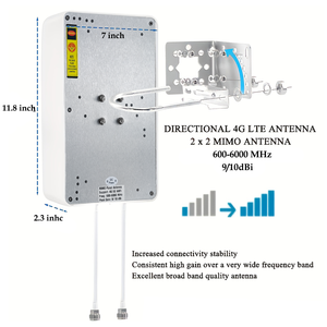 Antena 4G LTE 2x2 MIMO 5G para T-Mobile, Antena de Panel Celular 5G para Exteriores SMA, 600-6000MHz 10dBi, Cable/Poste de 10 Metros - Product Image 3