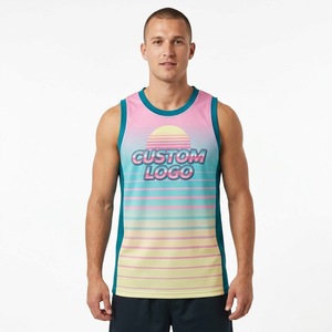 Venta Caliente 2026, Camisetas de Baloncesto Personalizadas al por Mayor con Estampado Digital, sin Mangas, Transpirables, de Secado Rápido, 100% - Product Image 1