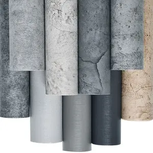 Grey Concrete Textured Wall Paper Vinyl Cement Peel And Stick Wallpaper Adhesive Marble Contact Paper For Living Room Bedroom