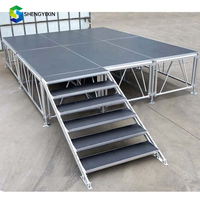 Scène d'événement extérieure portable, plateforme en aluminium pliable, emballée sur palette, capacité de charge de 1000 kg, certifiée ISO, à vendre