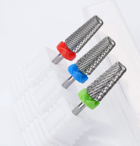 Brocas de carburo de tungsteno plateadas de 3/32'' con corte cruzado 5 en 1, lima rotativa profesional premium para eliminación de gel, para manicura en salón - Product Image 3