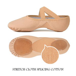 Scarpe da balletto per ragazze, scarpe da ballo in <span class=keywords><strong>pelle</strong></span> con suola divisa scarpe da ballo, scarpette da balletto per bambine piccole/grandi bambini - Product Image 4