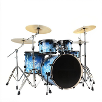 5-Piece 4-Cymbal or 3 Cymbals Professional Jazz Drum Set for Adults & Kids Complete Full Kit Ideal for Home Practice