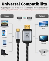 Cable de Audio y vídeo USB C a HDMI, 4K, 60Hz, para MacBook Pro, Nintendo, iPad, Samsung, portátil, móvil y más