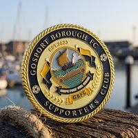 Moneta Commemorativa 3D Personalizzata in Rilievo, da Collezione per Club Sportivi, in Lega di Zinco Placcata Oro Smaltata, per Souvenir di Club di Calcio