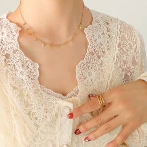 Wholesale Small Charm Eye Necklace Stainless Steel Gold Plated Custom <b>Choker</b> Necklace for Women - Product Image 4