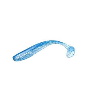 Leurre souple à queue en T, bleu pailleté, pour la pêche au bar, leurre de fond, 4 pouces - Product Image 1