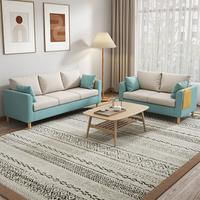 Canapé d'angle en tissu de style crème nordique, design de luxe léger, idéal pour salon, hôtel et école, adapté aux petits appartements