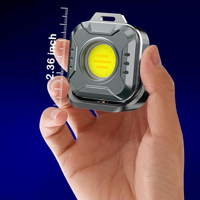 New 360 Degree Rotating 4 Color Temperature Mini COB Led Rechargeable Keychain Work Light with Strong Magnet