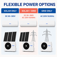 Climatiseur solaire hybride mural DC Inverter 36000 BTU 3 CV, unité split, compresseur rotatif double R32, intelligent pour la maison