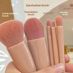 Ensemble de 5 pinceaux de <span class=keywords><strong>maquillage</strong></span> de voyage écologiques portables, <span class=keywords><strong>pinceau</strong></span> plat carré compatible avec l'eye-liner, pour le blush, la poudre libre - Product Image 6
