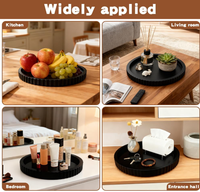 Runde Holz-Platzteller, Moderne Dekorative Servierplatten für Couchtisch, Frühstück, Getränke, Aufbewahrung, Zuhause, Hotel, Geschenke