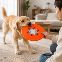Disque volant pour chien TPU classique et moderne, orange fluorescent, 220/240 mm, jouet interactif pour chien