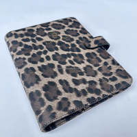 Portefeuille-classeur personnalisé en cuir PU A5/A6/A7 à 6 anneaux, marque OEM, économique, pour carnets de notes quotidiens, planificateurs, motifs zèbre et léopard, cadeau scolaire