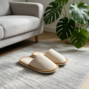 Chinelos Descartáveis de Linho para Hóspedes de Hotel, Abertos na Frente, Antiderrapantes, Respiráveis, para Uso em Viagens e em Casa - Product Image 2