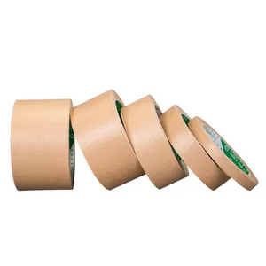 Custom Print Logo Packing Brown Recyclable Gummed Kraft Paper Tape Shipping Packaging Self Adhesive Tape With Logo