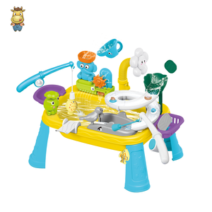 Table de jeu électrique pour enfants avec pêche, fontaine et éléments sensoriels pour l'extérieur – Jouet de plage pour tout-petits - Product Image 1