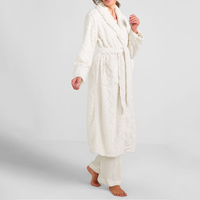 Vêtements de nuit personnalisés OEM ODM pour femmes, thermiques, super doux, manches longues, longueur totale, viscose/polyester, personnalisables, pyjamas, robes de chambre