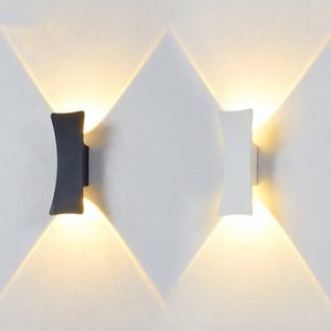 مصباح جداري LED عصري خارجي بإضاءة لأعلى ولأسفل، تركيبات إضاءة شمعدان مقاومة للماء، مصباح حائط من الألومنيوم للاستخدام الداخلي والخارجي - Product Image 1