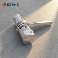 Poignée de style levier en acier inoxydable ambidextre en forme de O, moderne et minimaliste, EZONE EBA-1181, pour porte de douche sans cadre