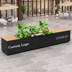982G Banco con Macetero Integrado de Acero Inoxidable para Exteriores, para Patio, Jardín y Plaza - Product Image 3