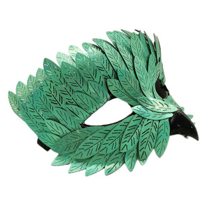Masque de mascarade en plumes d'hibou, rose, aurore, violet, vert encre, vert forêt, pour bal de promo, Halloween, confortable, en forme d'animal - Product Image 4