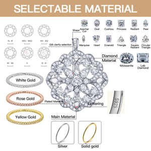 <span class=keywords><strong>Elisa</strong></span>'s Wholesale Exclusive Flower Pendant Necklace in White Yellow Gold 925 Silver Showcases Iced Out VVS Diamond Moissanite - Product Image 3