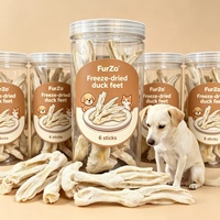 Friandises dentaires naturelles lyophilisées à base de pattes de canard, ingrédient unique, sans céréales, riches en collagène, pour chiens et chats, vente en gros, OEM, en vrac