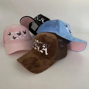 Fashion Winter Corduroy <b>Waterproof</b> Embroidery High Quality Customized Velvet <b>Cap</b> Trucker Hat Baseball <b>Caps</b> with Fruit Pattern - Product Image 3